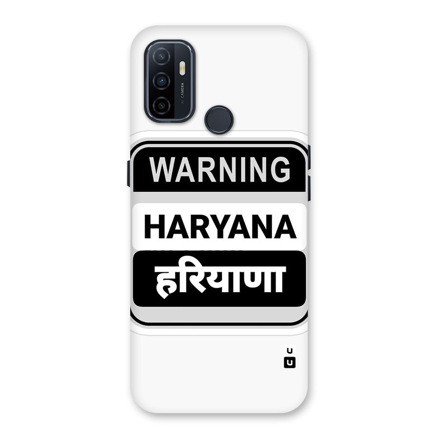 Haryana Warning Back Case for Oppo A32