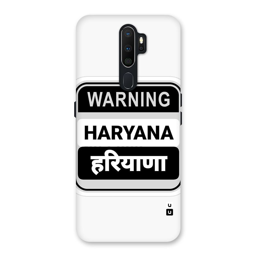 Haryana Warning Back Case for Oppo A5 (2020)