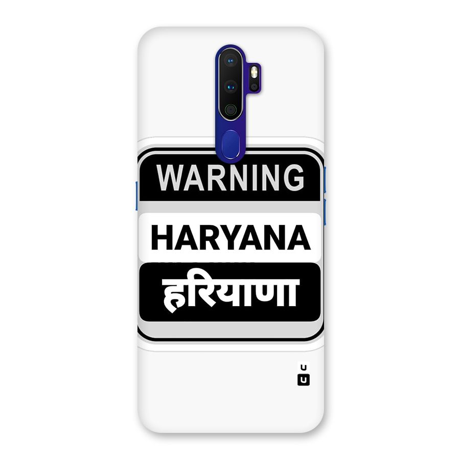 Haryana Warning Back Case for Oppo A9 (2020)