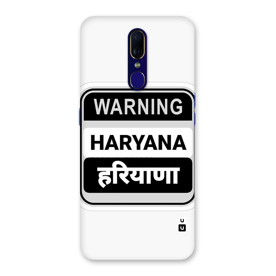 Haryana Warning Back Case for Oppo F11