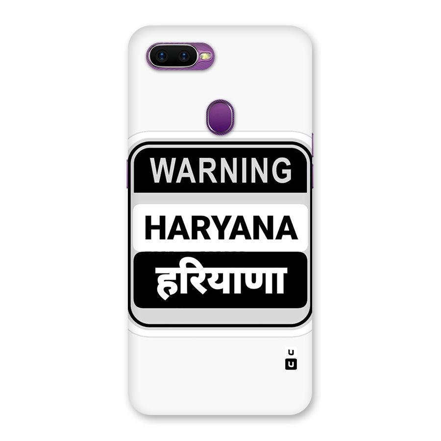Haryana Warning Back Case for Oppo F9