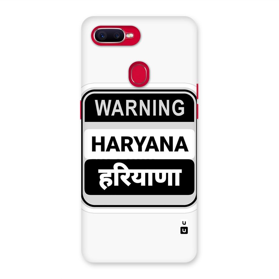 Haryana Warning Back Case for Oppo F9 Pro