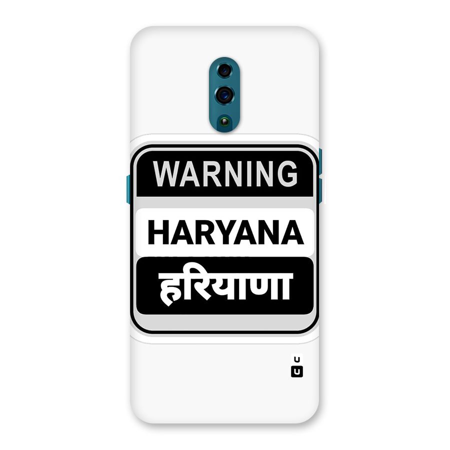 Haryana Warning Back Case for Oppo Reno