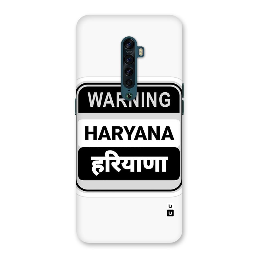 Haryana Warning Back Case for Oppo Reno2