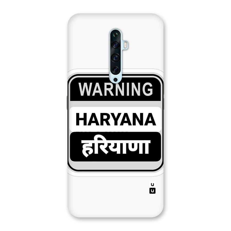 Haryana Warning Back Case for Oppo Reno2 F