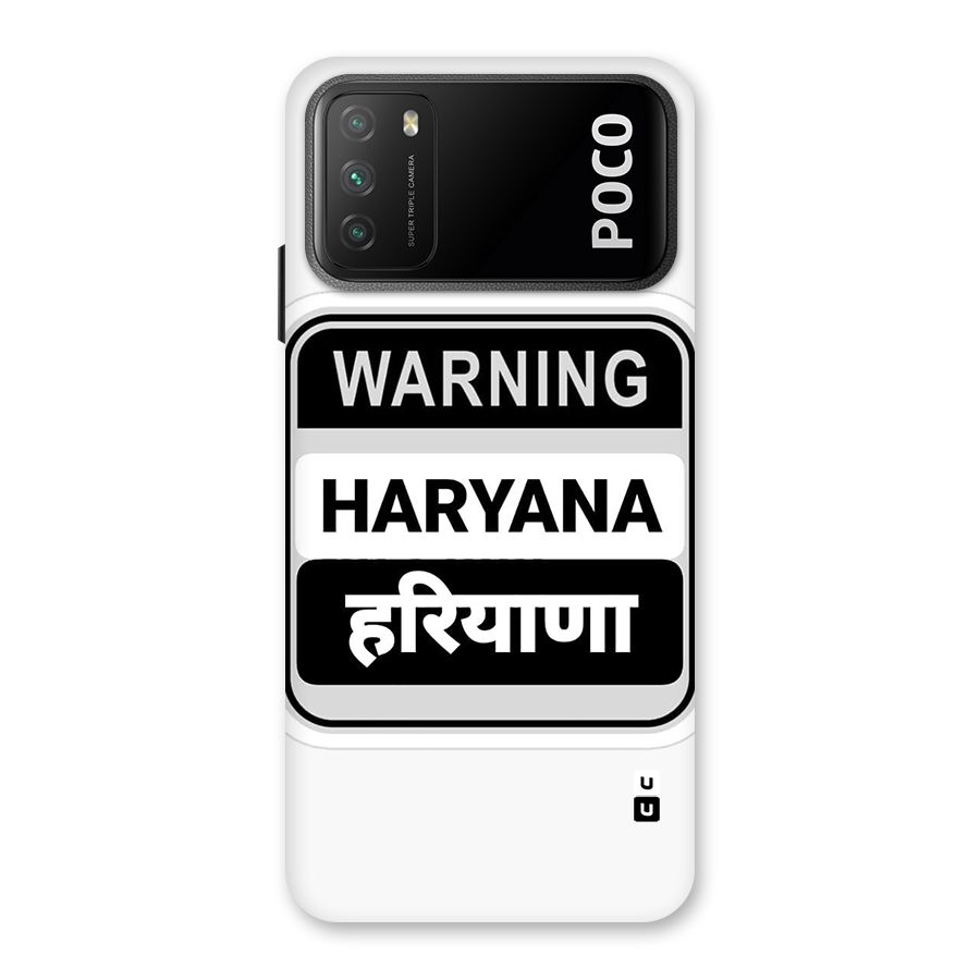 Haryana Warning Back Case for Poco M3