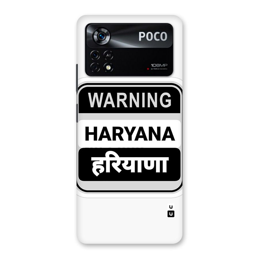 Haryana Warning Back Case for Poco X4 Pro 5G