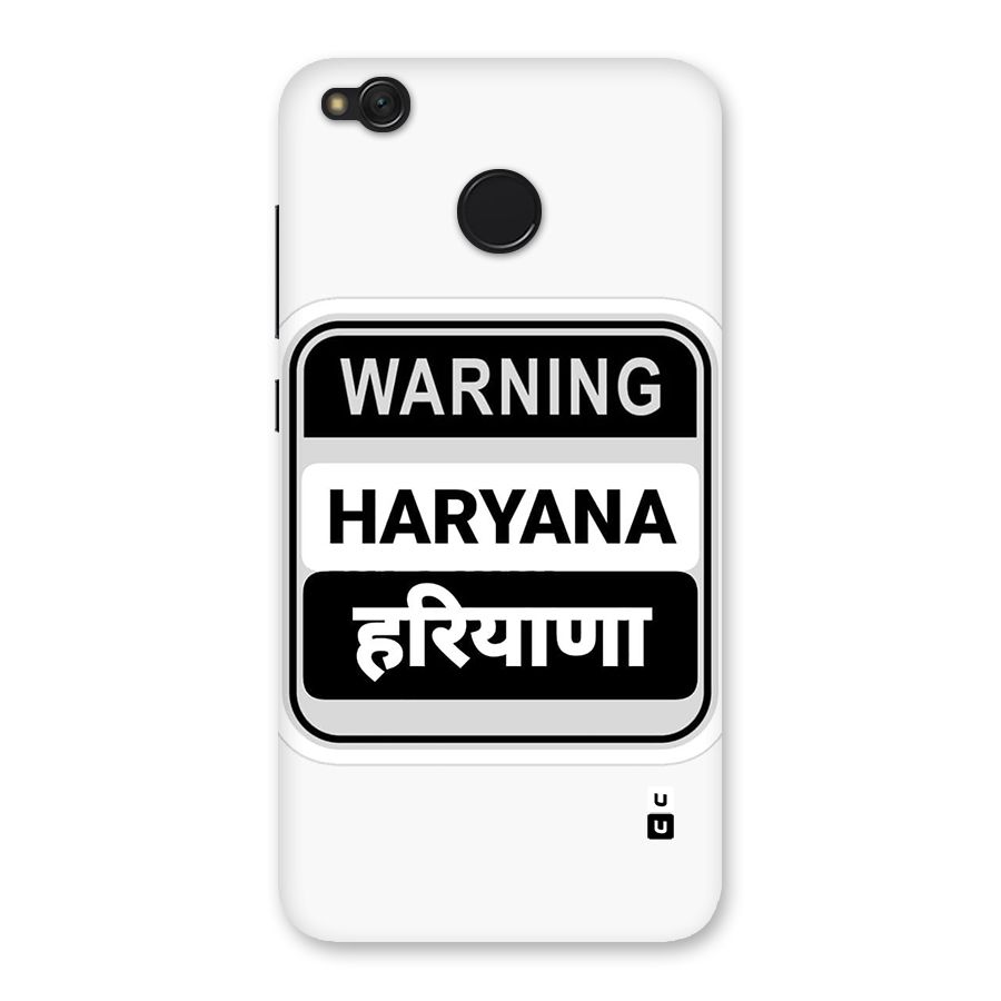 Haryana Warning Back Case for Redmi 4