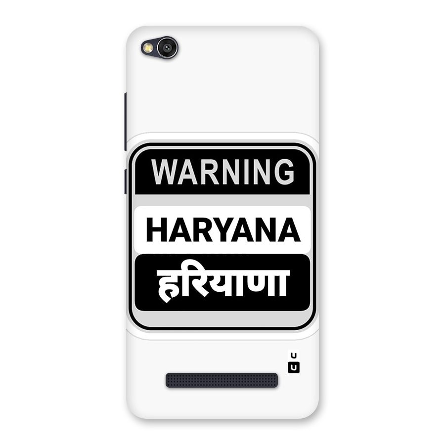 Haryana Warning Back Case for Redmi 4A