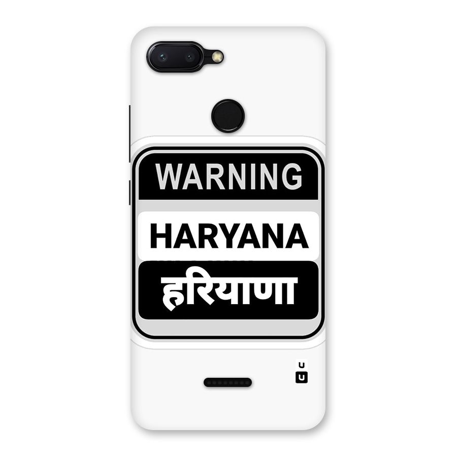 Haryana Warning Back Case for Redmi 6
