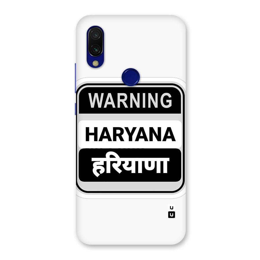 Haryana Warning Back Case for Redmi 7