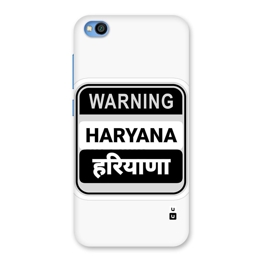 Haryana Warning Back Case for Redmi Go