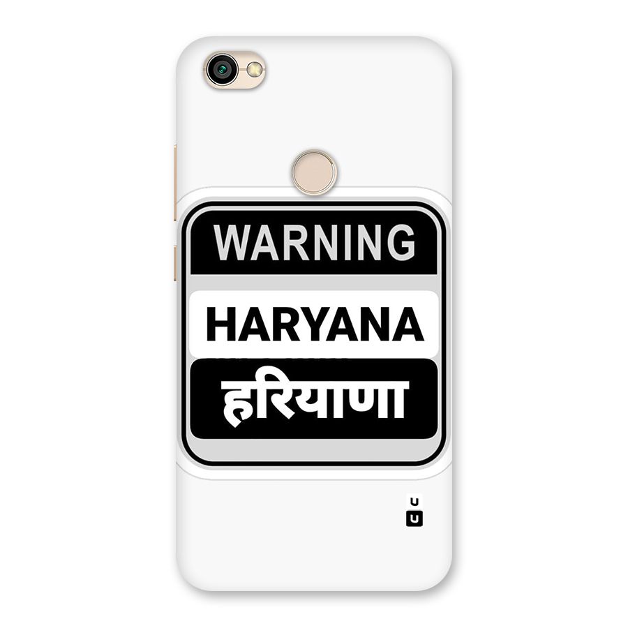 Haryana Warning Back Case for Redmi Y1 2017