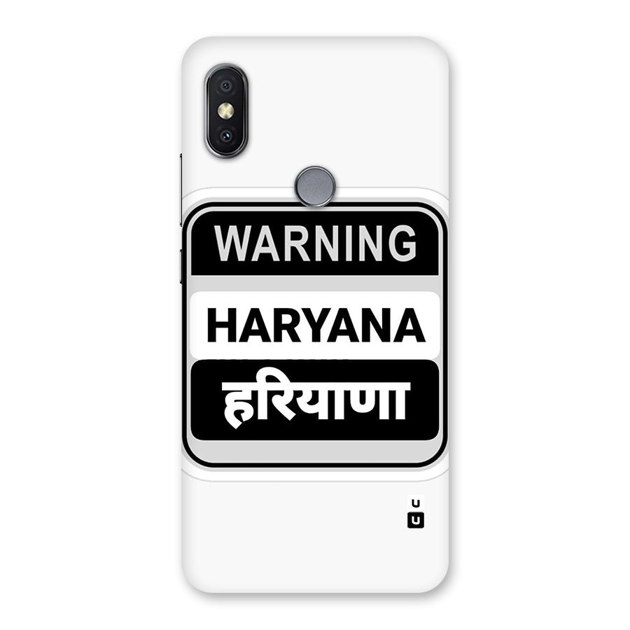 Haryana Warning Back Case for Redmi Y2