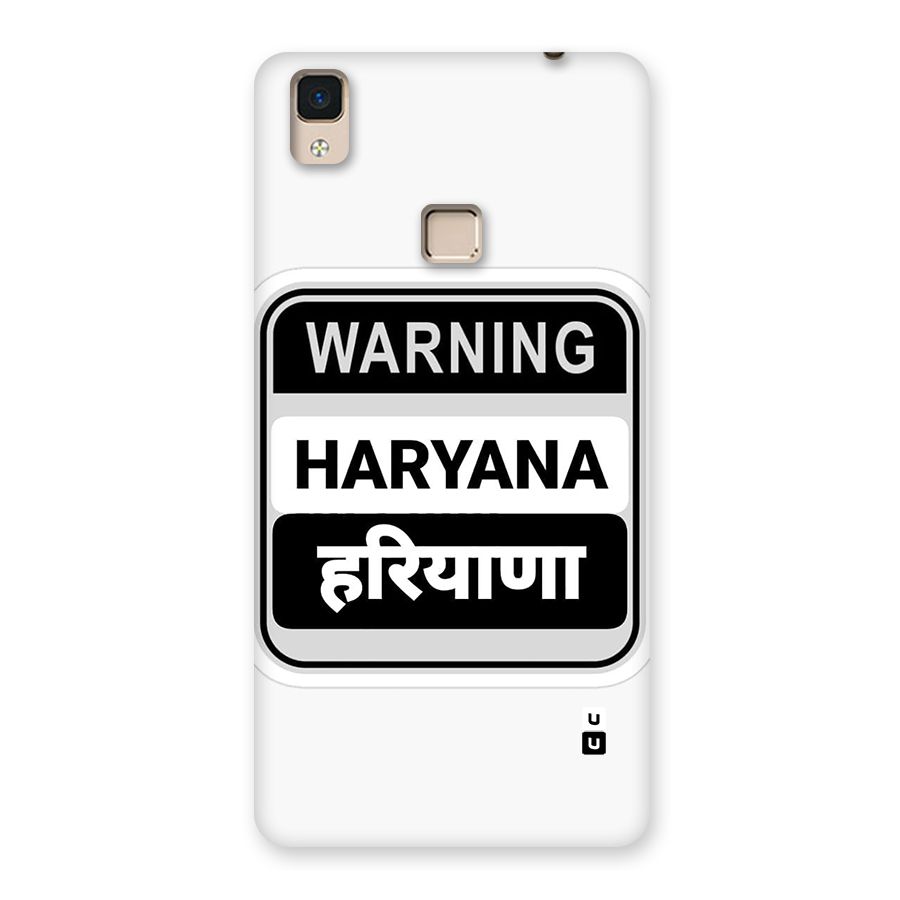 Haryana Warning Back Case for V3 Max