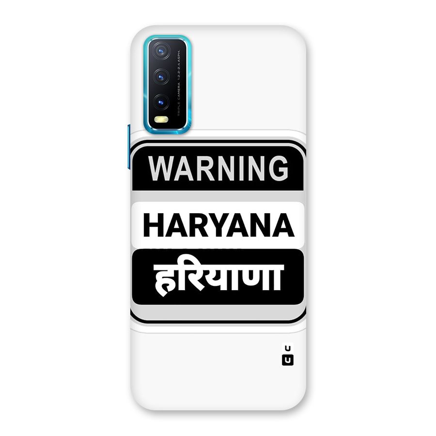 Haryana Warning Back Case for Vivo Y20A