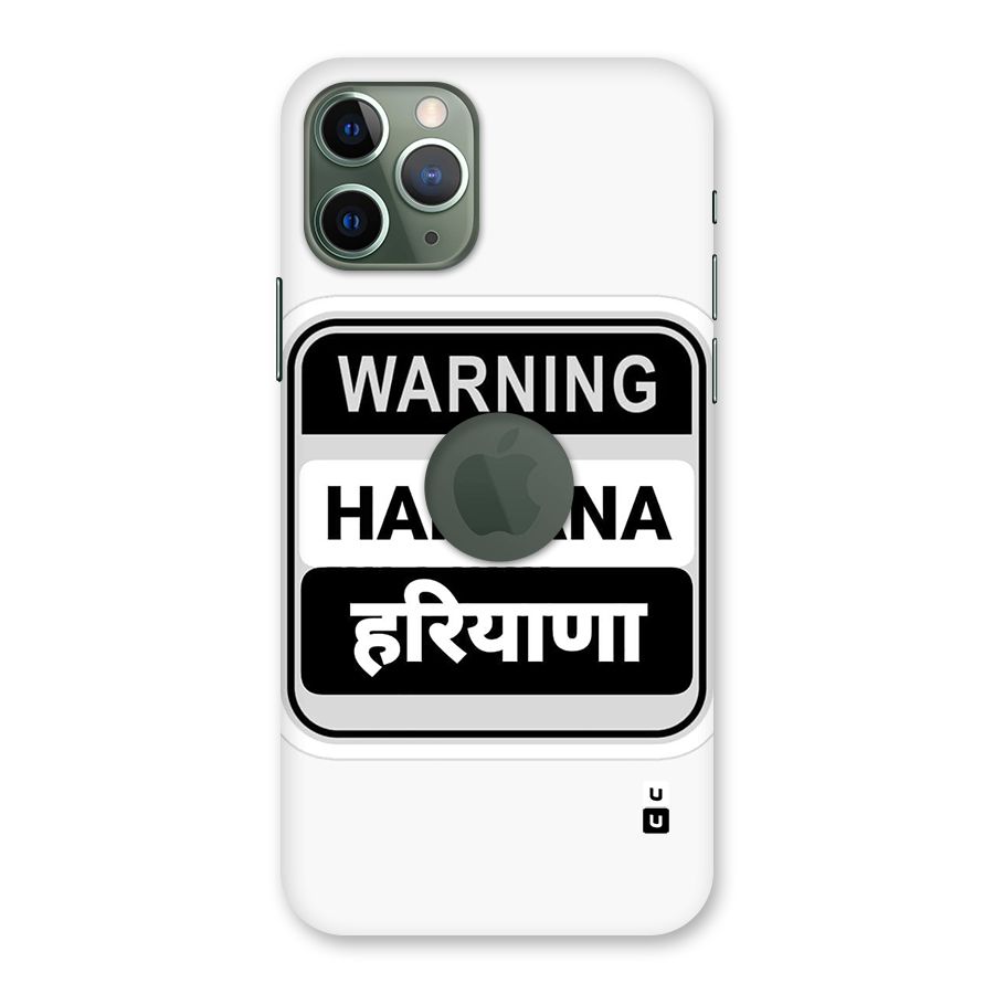 Haryana Warning Back Case for iPhone 11 Pro Logo Cut