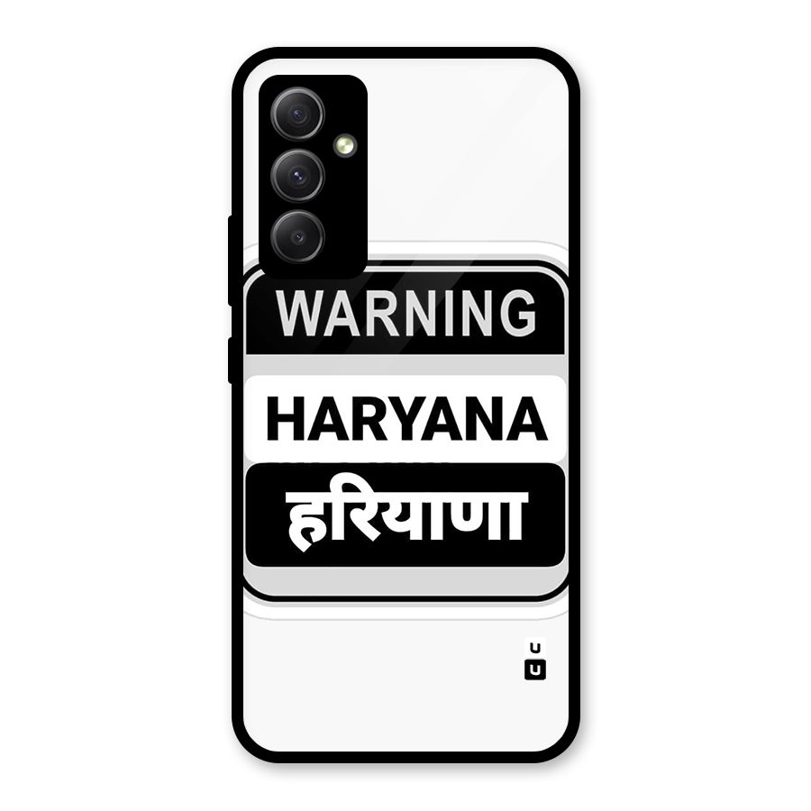Haryana Warning Glass Back Case for Galaxy A34