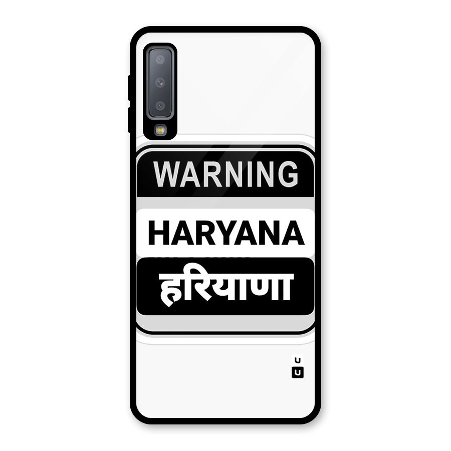 Haryana Warning Glass Back Case for Galaxy A7 (2018)