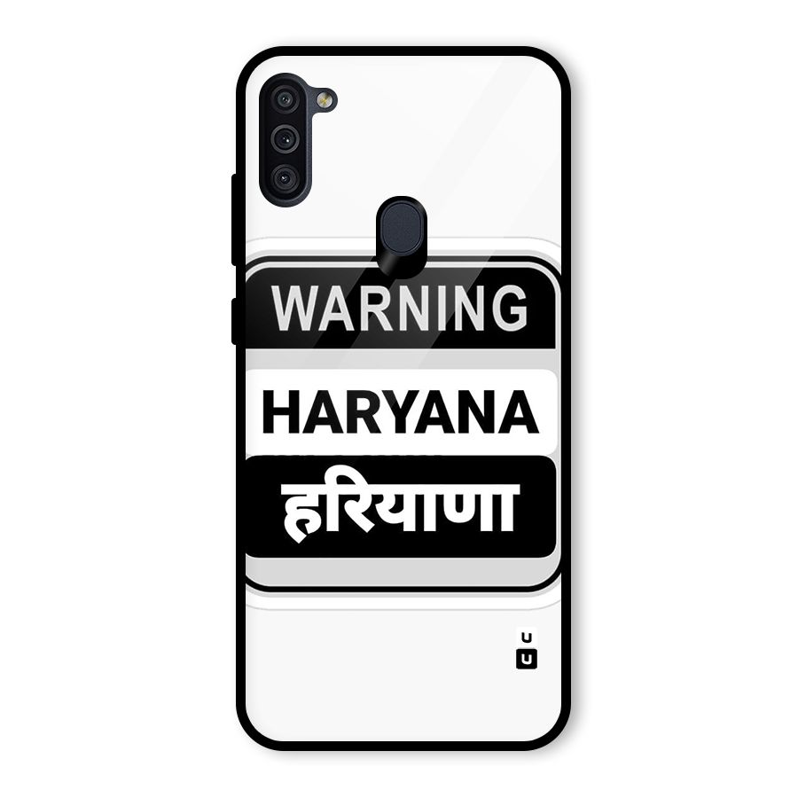 Haryana Warning Glass Back Case for Galaxy M11