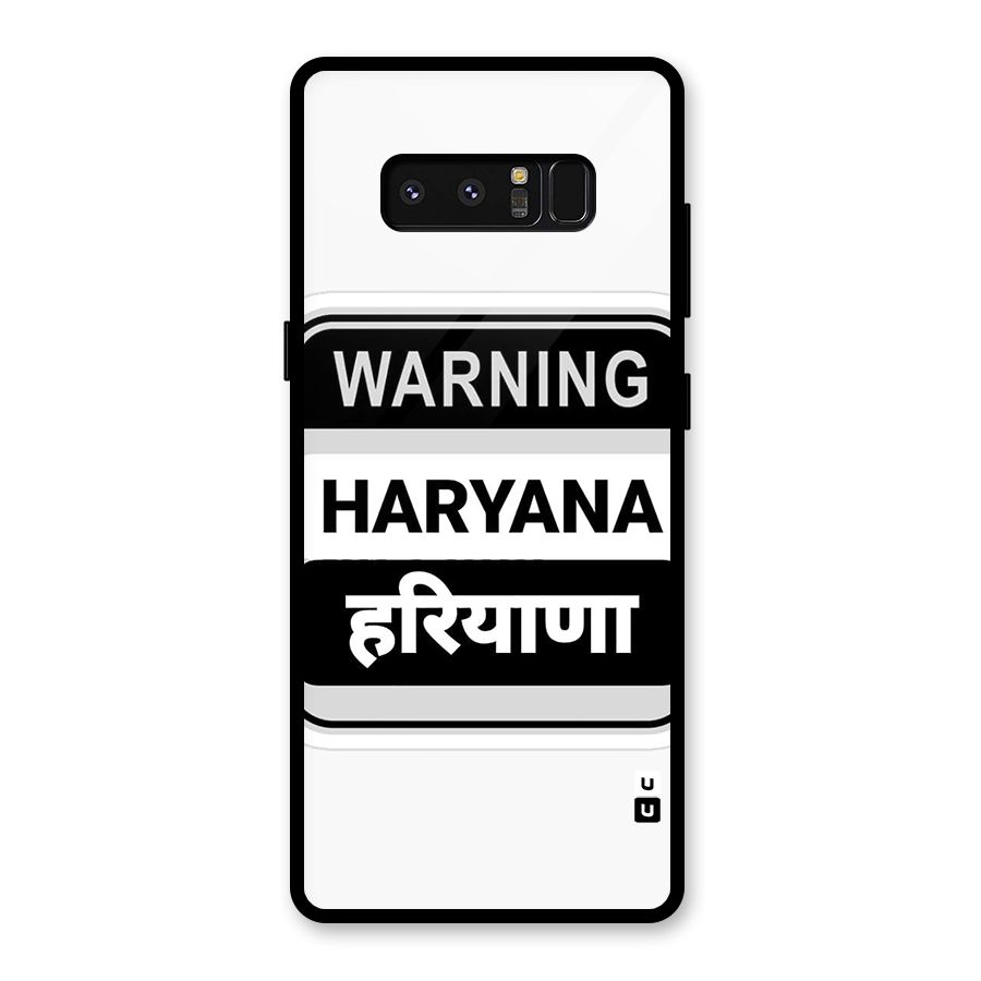 Haryana Warning Glass Back Case for Galaxy Note 8