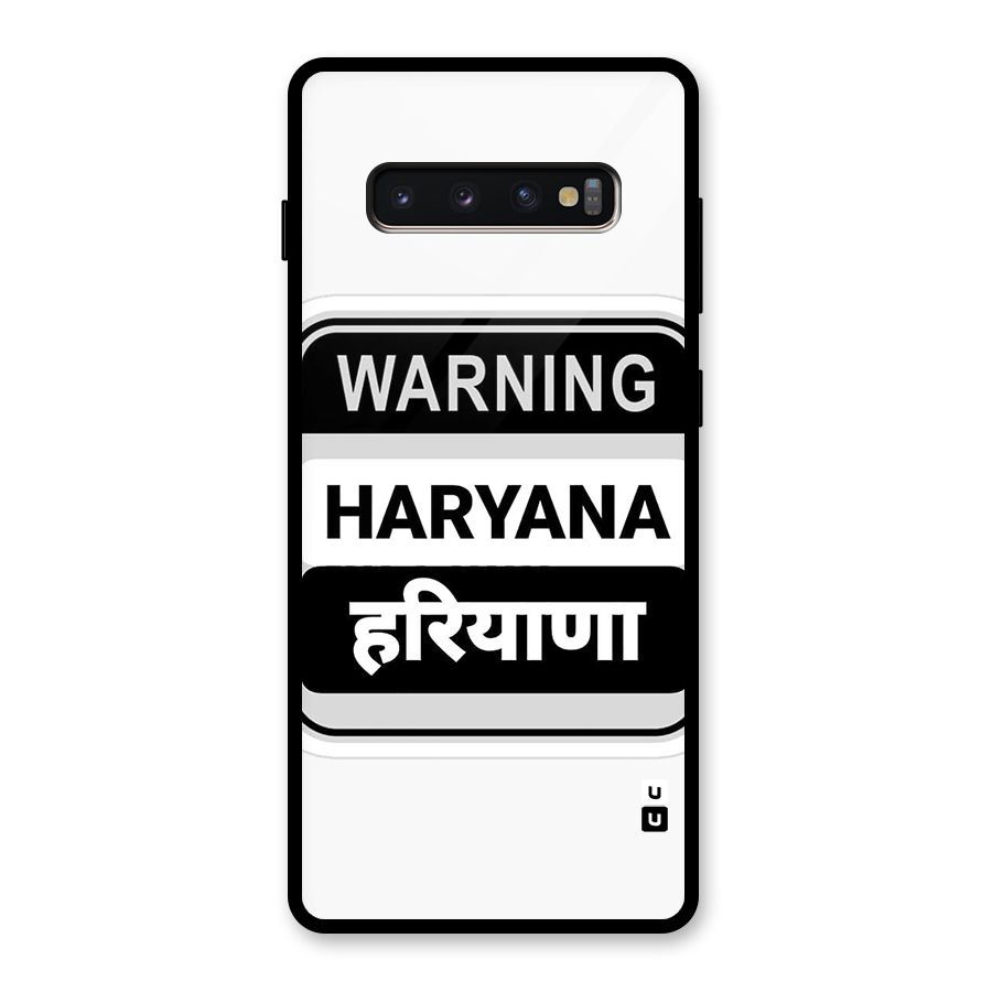 Haryana Warning Glass Back Case for Galaxy S10 Plus
