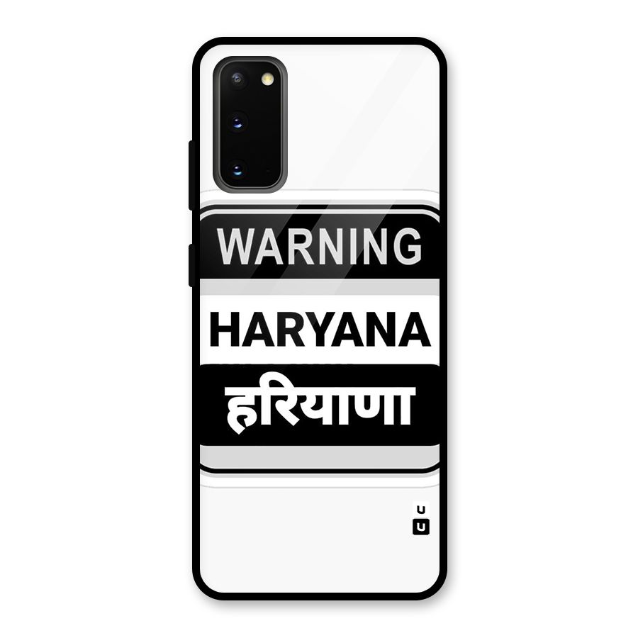 Haryana Warning Glass Back Case for Galaxy S20