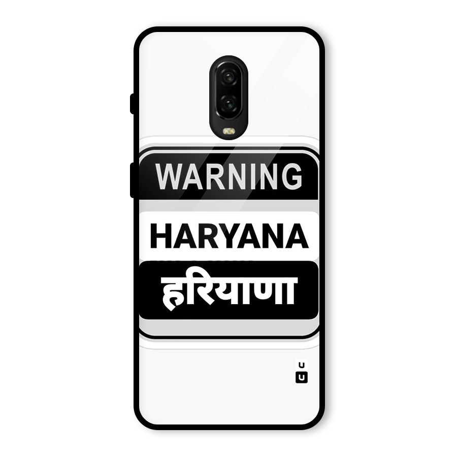 Haryana Warning Glass Back Case for OnePlus 6T
