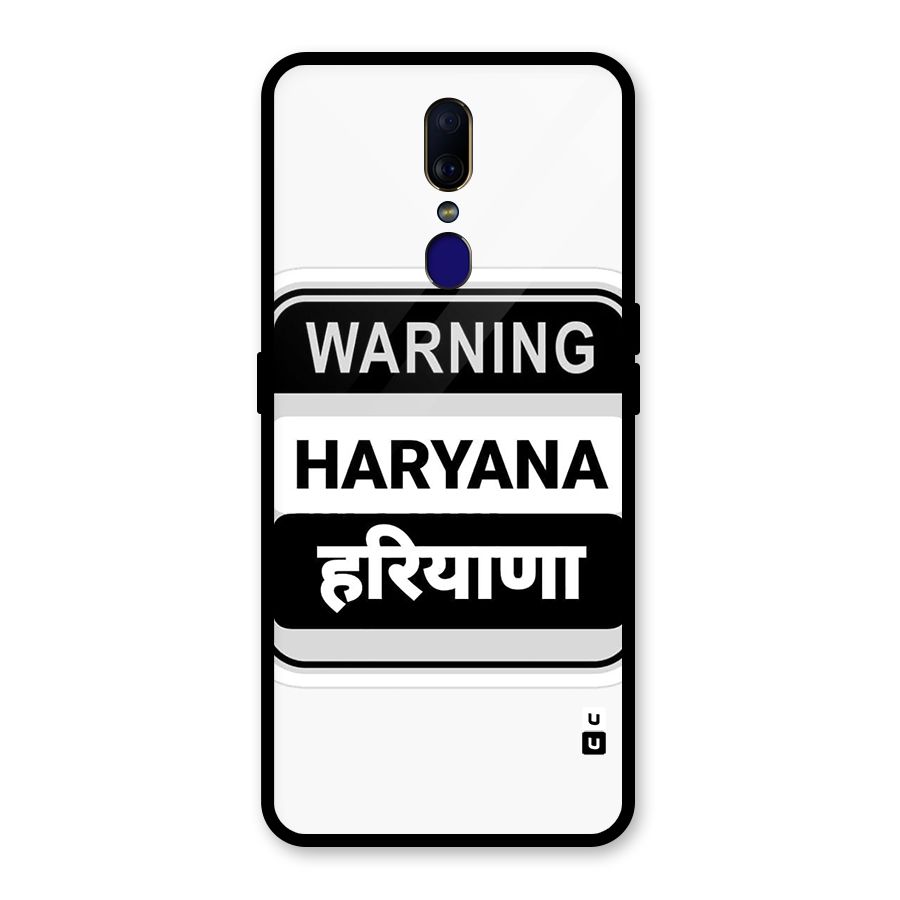 Haryana Warning Glass Back Case for Oppo F11