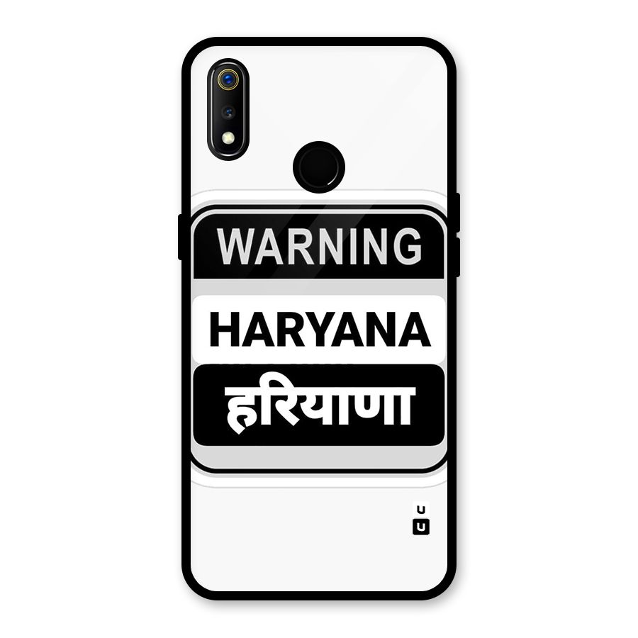 Haryana Warning Glass Back Case for Realme 3