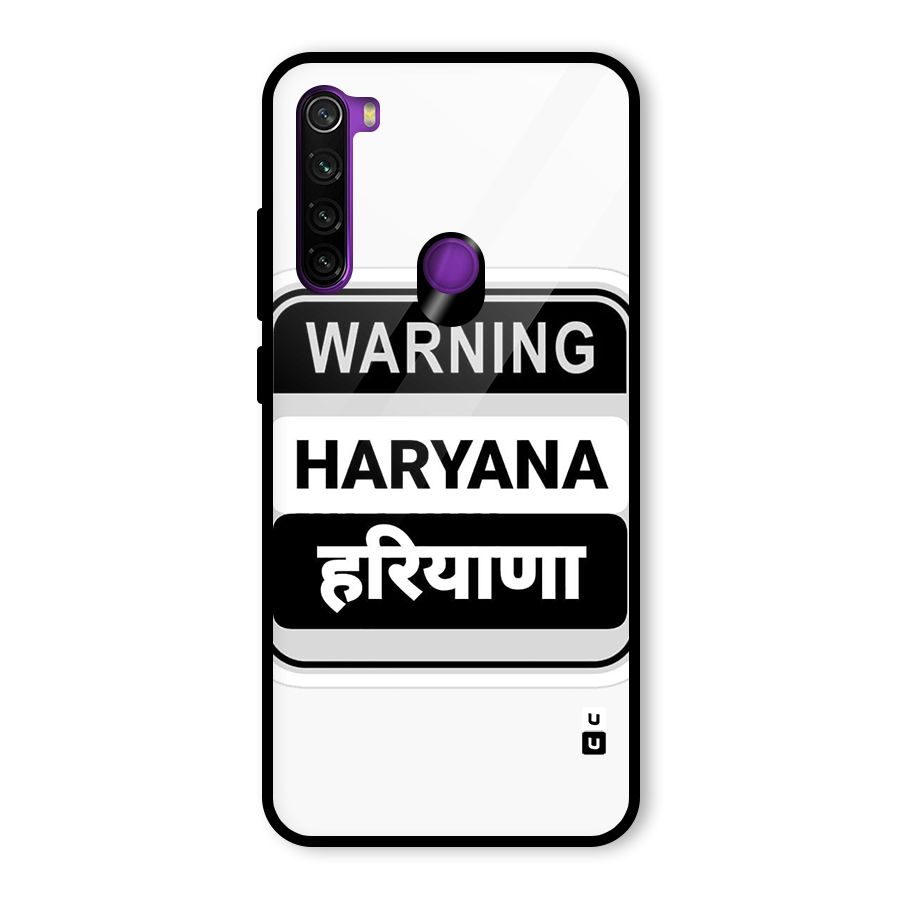 Haryana Warning Glass Back Case for Redmi Note 8