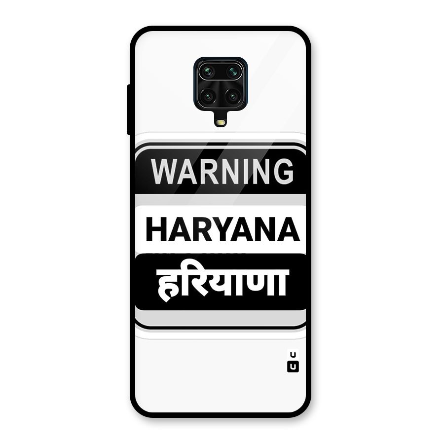 Haryana Warning Glass Back Case for Redmi Note 9 Pro