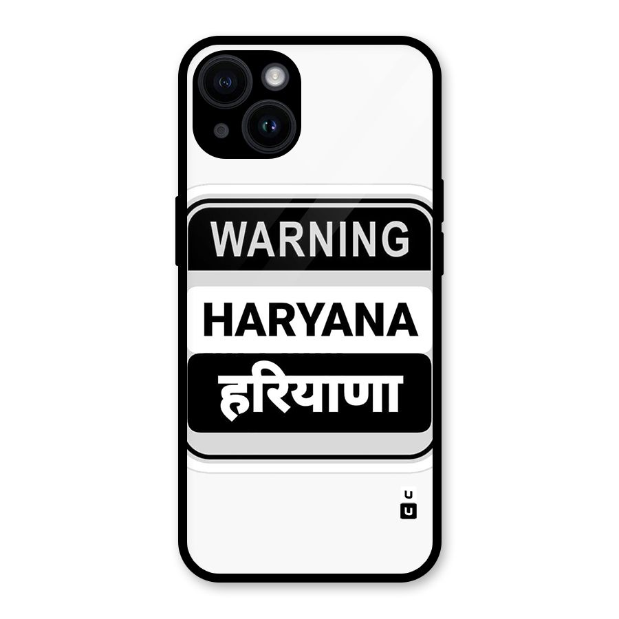 Haryana Warning Glass Back Case for iPhone 14