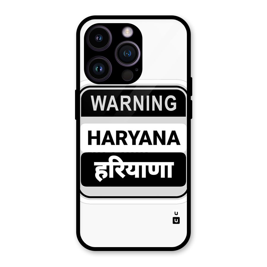 Haryana Warning Glass Back Case for iPhone 14 Pro