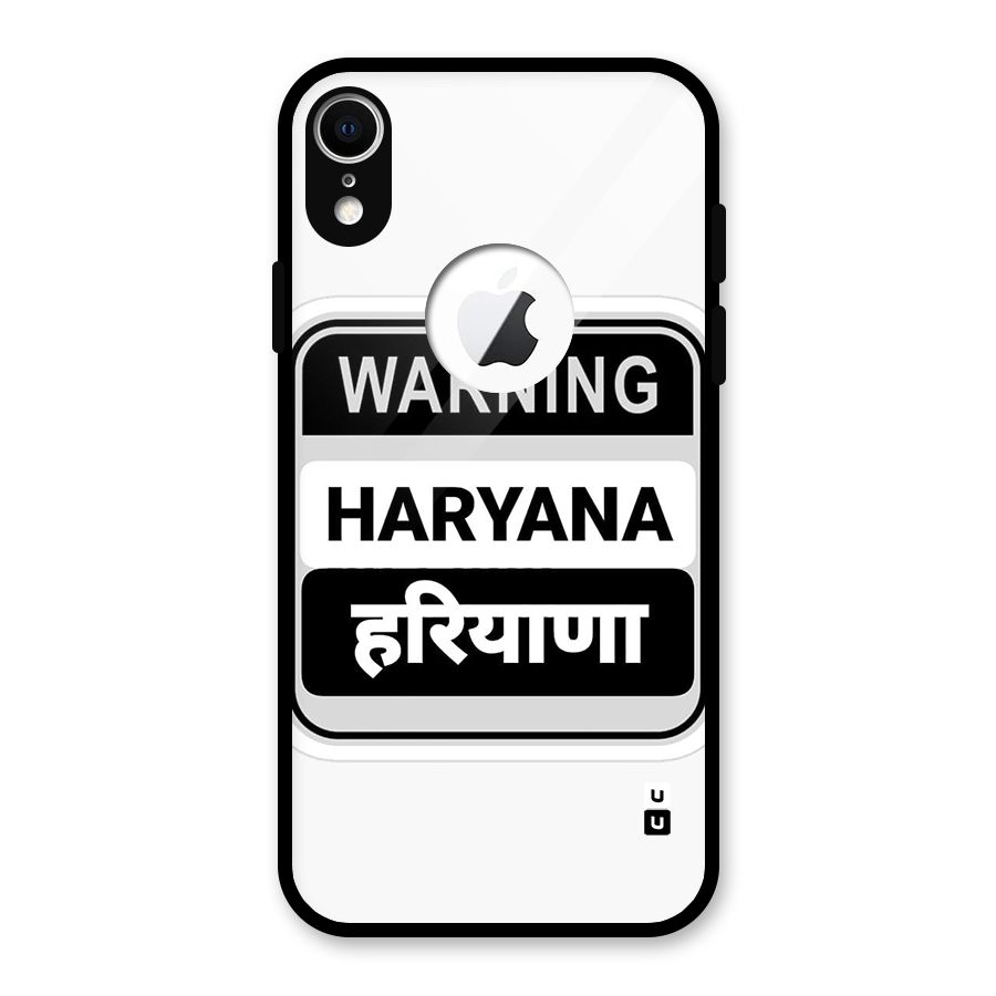 Haryana Warning Glass Back Case for iPhone XR Logo Cut