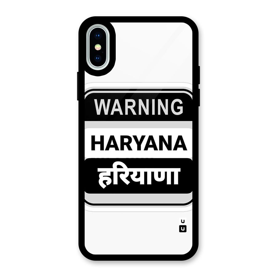 Haryana Warning Glass Back Case for iPhone XS