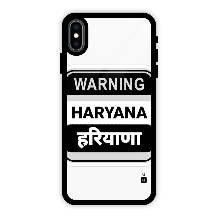 Haryana Warning Glass Back Case for iPhone XS Max