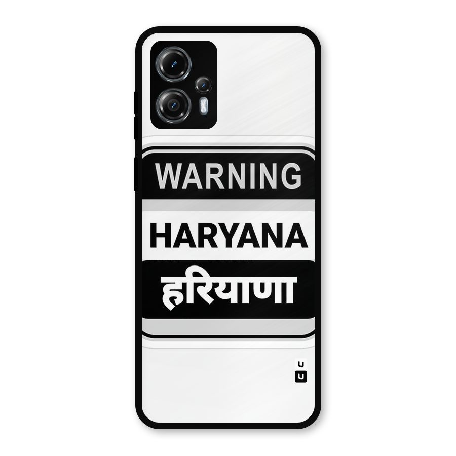 Haryana Warning Metal Back Case for Moto G13