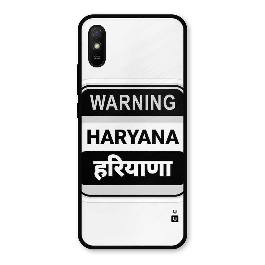 Haryana Warning Metal Back Case for Redmi 9a