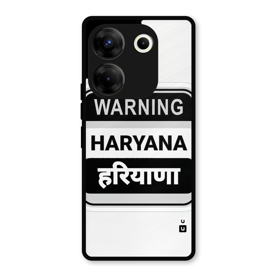 Haryana Warning Metal Back Case for Tecno Camon 20