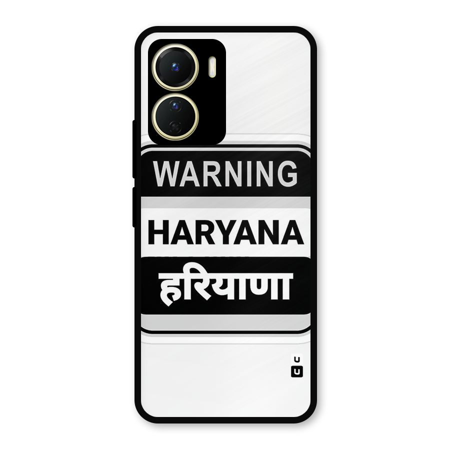 Haryana Warning Metal Back Case for Vivo T2x