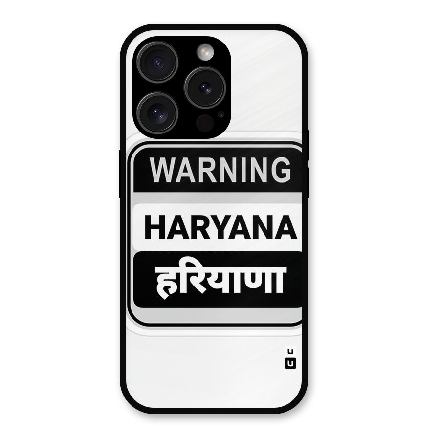 Haryana Warning Metal Back Case for iPhone 15 Pro