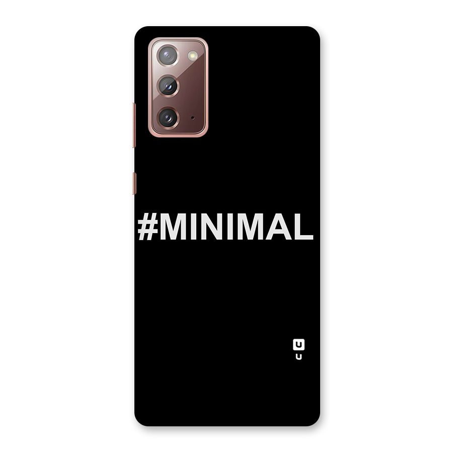 Hashtag Minimal Black Back Case for Galaxy Note 20