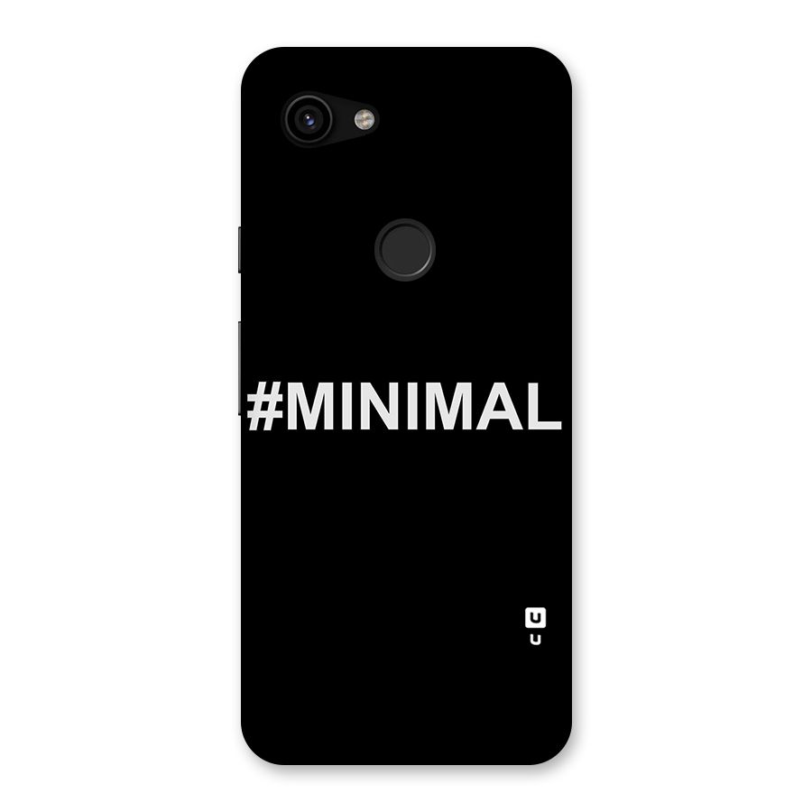 Hashtag Minimal Black Back Case for Google Pixel 3a