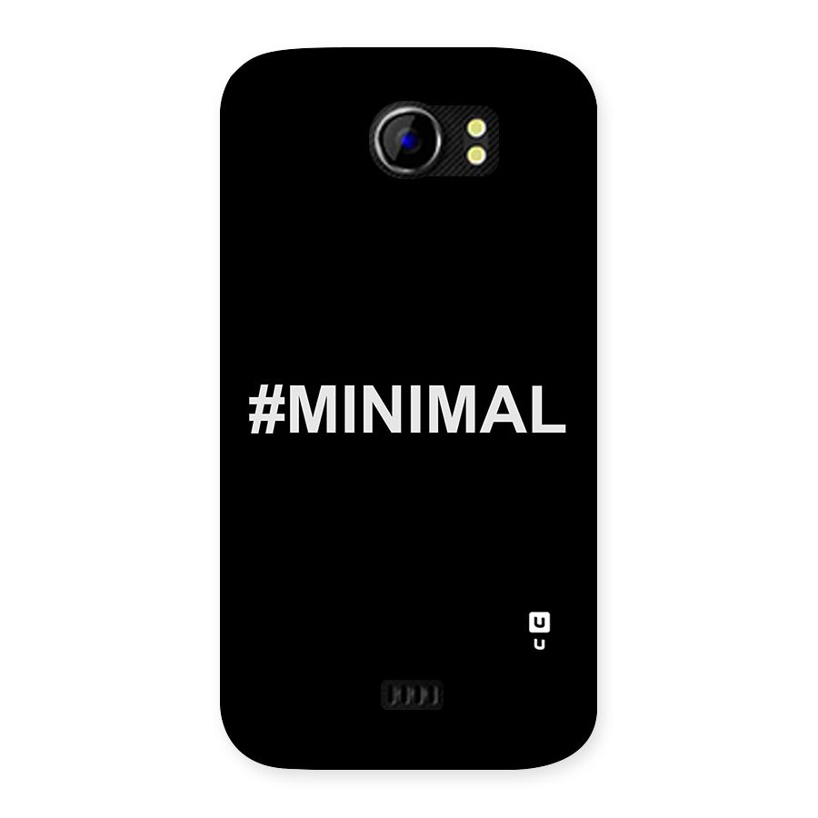 Hashtag Minimal Black Back Case for Micromax Canvas 2 A110