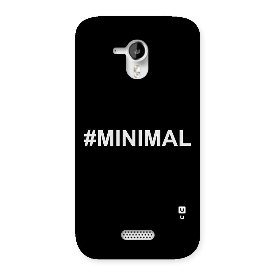 Hashtag Minimal Black Back Case for Micromax Canvas HD A116