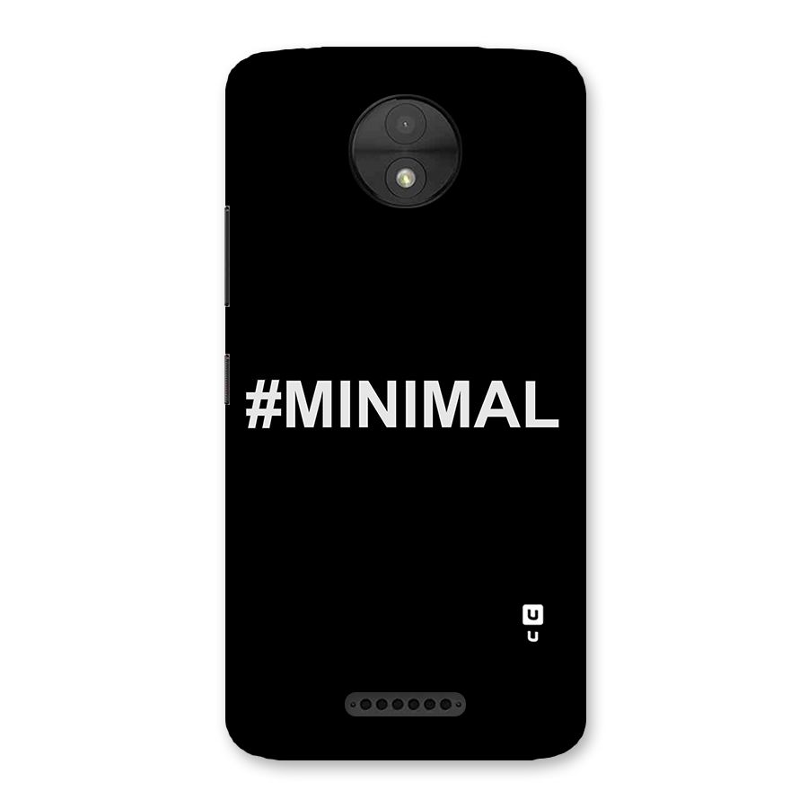 Hashtag Minimal Black Back Case for Moto C