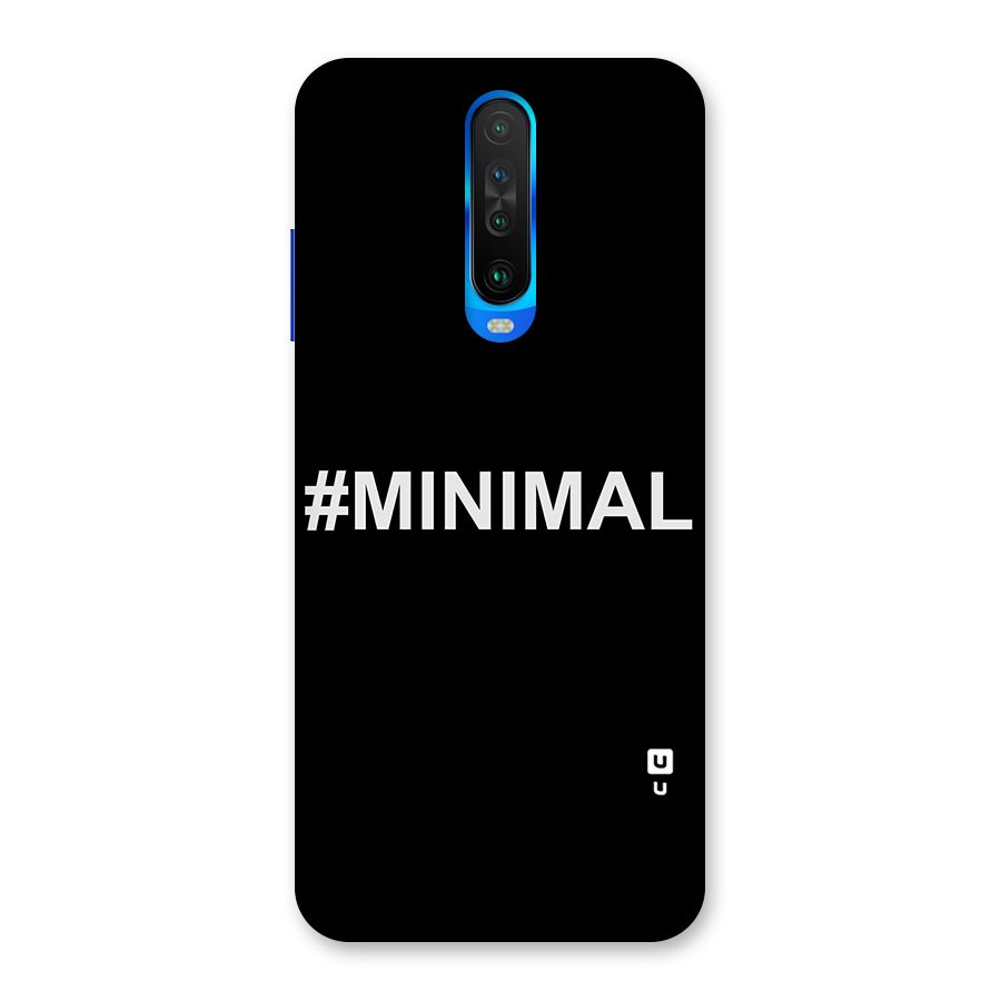 Hashtag Minimal Black Back Case for Poco X2