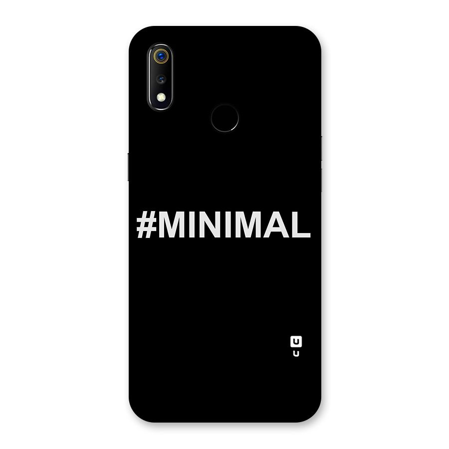 Hashtag Minimal Black Back Case for Realme 3