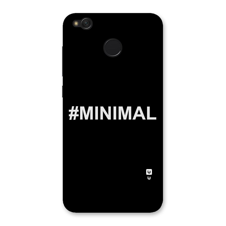 Hashtag Minimal Black Back Case for Redmi 4